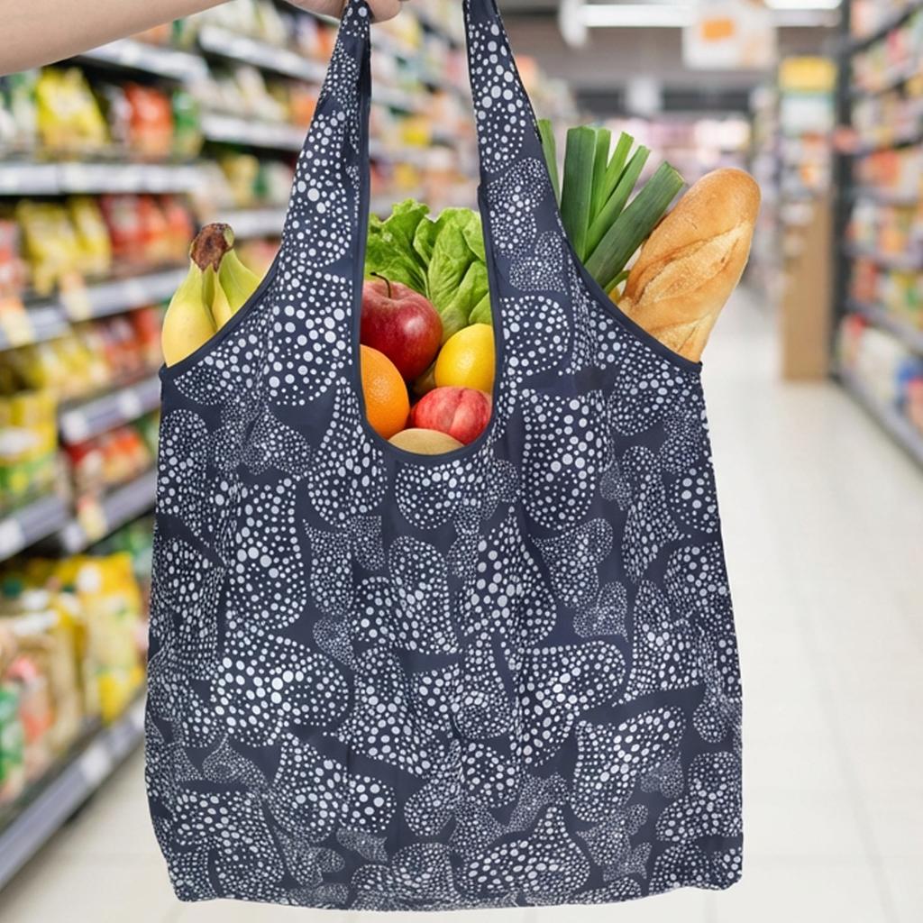 Foldable Shopping Bag Large Capacity Supermarket Tote Portable Carry Storage Pouch for Grocery Shopping Outdoor Travel