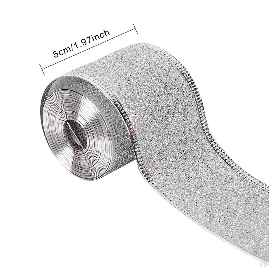 Cinta Navideña de 2 Pulgadas X 90 Yardas Elegante Multifuncional Flexible para Accesorios de Boda Cumpleaños