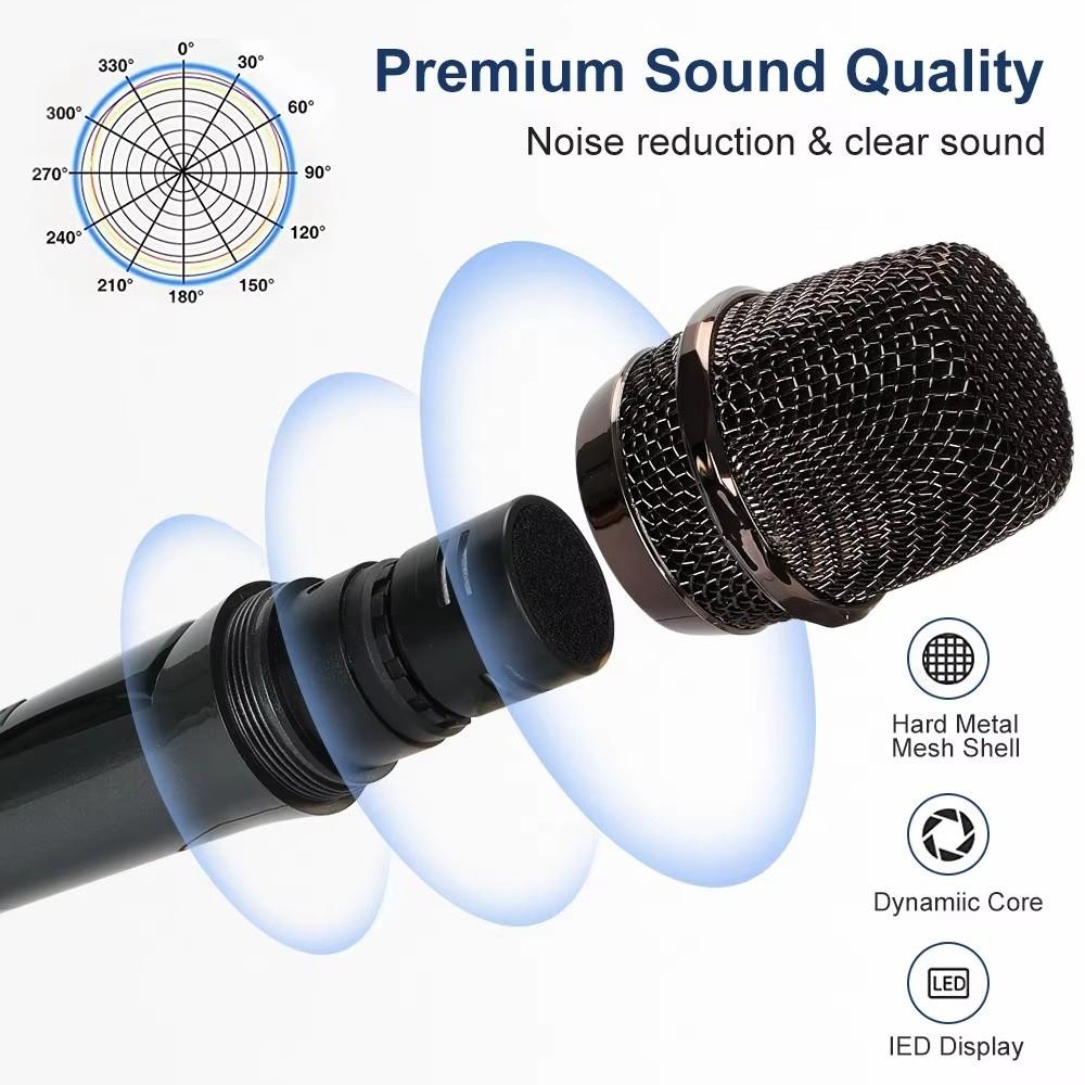 2 Channels Wireless Microphone UHF Fixed Frequency Condenser Microphone  For Party