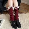 Lace-Trimmed Bow-Tie Knee-High Socks Fashionable Jk Socks Versatile And Slimming Slouch Socks