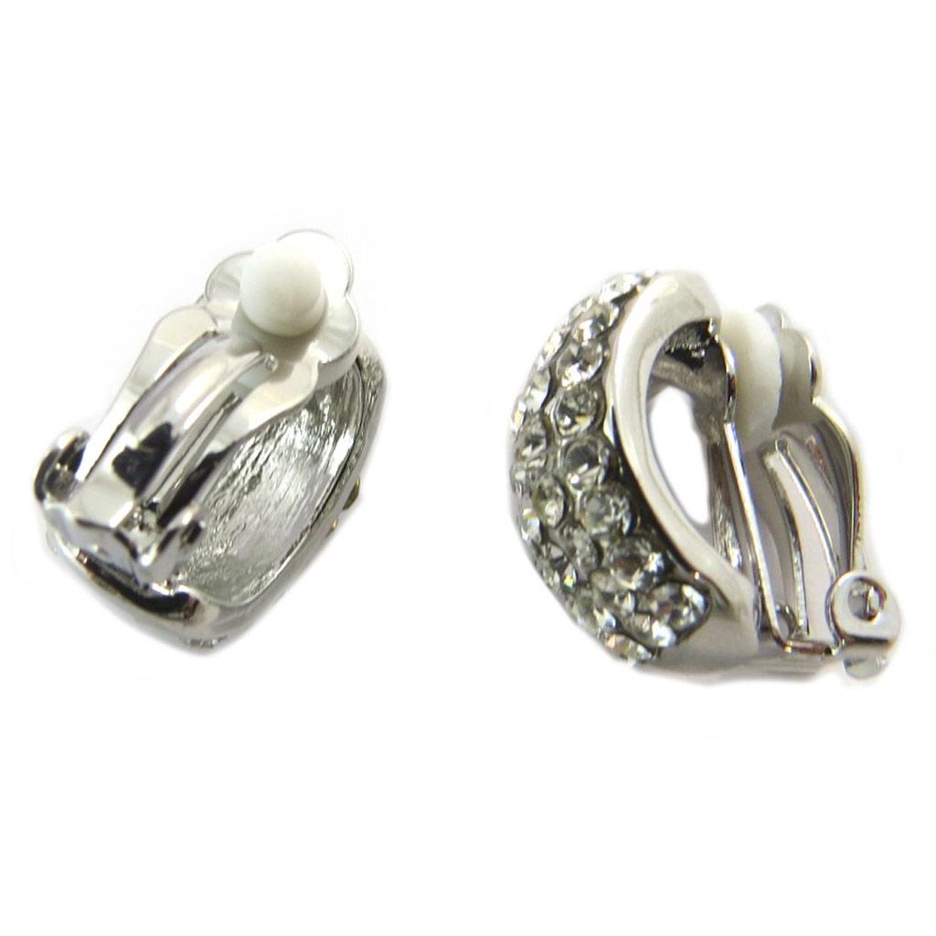 Les Trésors De Lily [P4709] - Silver White 'Sissi' Designer Clips - 15x10 Mm
