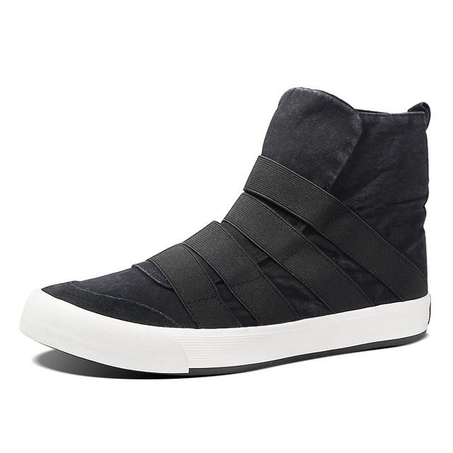 

Летняя мужская модная повседневная обувь, модные кроссовки на платформе, дышащие мужские удобные высокие парусиновые туфли, туфли на плоской подошве 39 чёрный