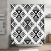 Modern Geometric Black White Shower Curtain Waterproof Home Decor Customizable Size Available In Various Colors.