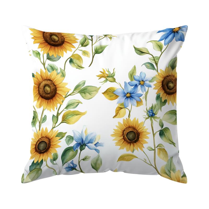 1Pc Small Sunflowers Pillow Cover For Home Living Room Bedroom Sofa Office Decorative Pillowcase Soft Throw Pillows 45X45Cm