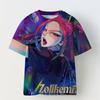 KPOP Demon Slayer Collaboration 3D Digital Print Girls' Casual Comfortable Short Sleeve T-Shirt Children's Clothing