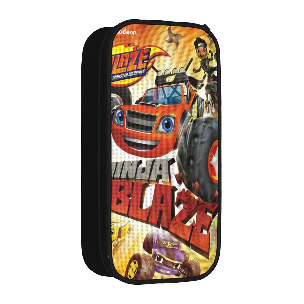 Large Pen Box Blaze and the Monster Machines Merch Double Layer Pencilcase Girl Makeup Bags Amazing Gift