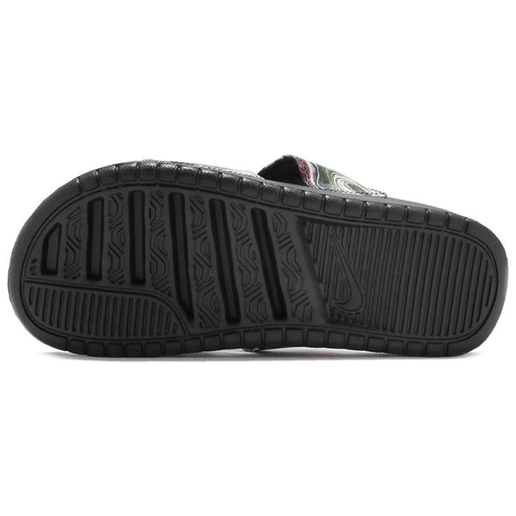 Nike Womens Benassi Duo Ultra Slide 'Black Green Pink' (women's sizes) Black / Black Slide Slippers 819717 003