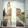 Roman Architecture Chiffon Sheer Curtains for Living Room Bedroom Home Decoration Window Voile Tulle Curtain Drapes