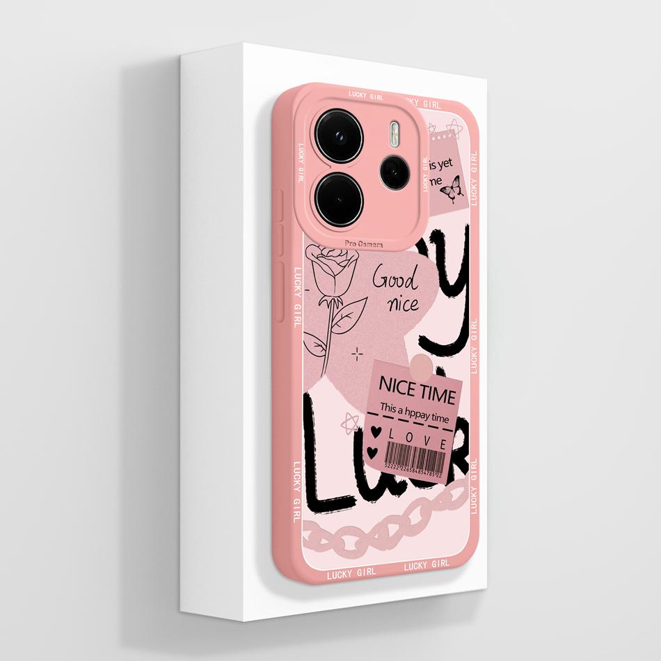 Per Custodia Telefono Redmi Note 14 4G Versione Europa Farfalla Funda Cover Posteriore Morbida in Silicone Liquido Per Protezioni Telefono Redmi Note14