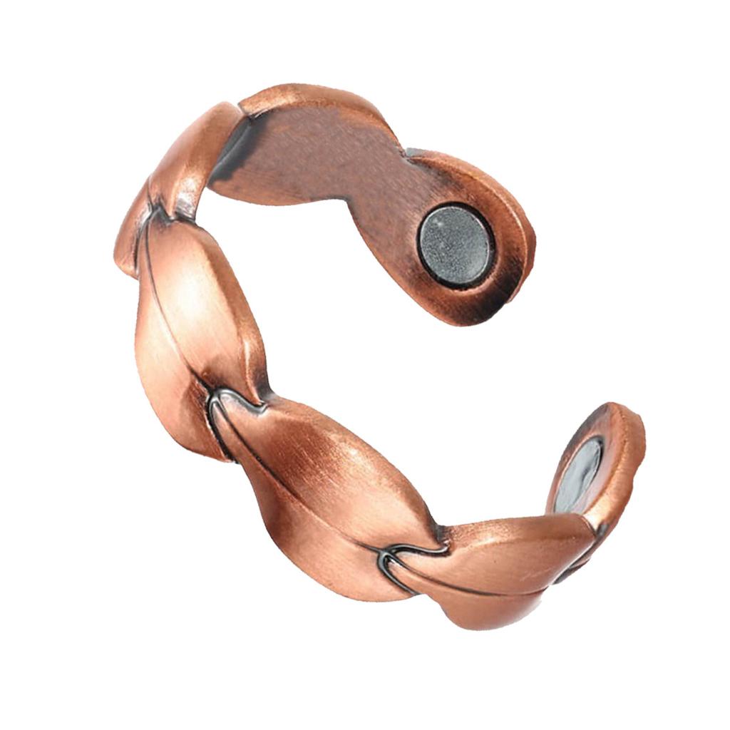 Fashion Minimalist Copper Ring Leaf Titanium Magnetic Ring Negative Ion Magnetic Therapy Couple Ring