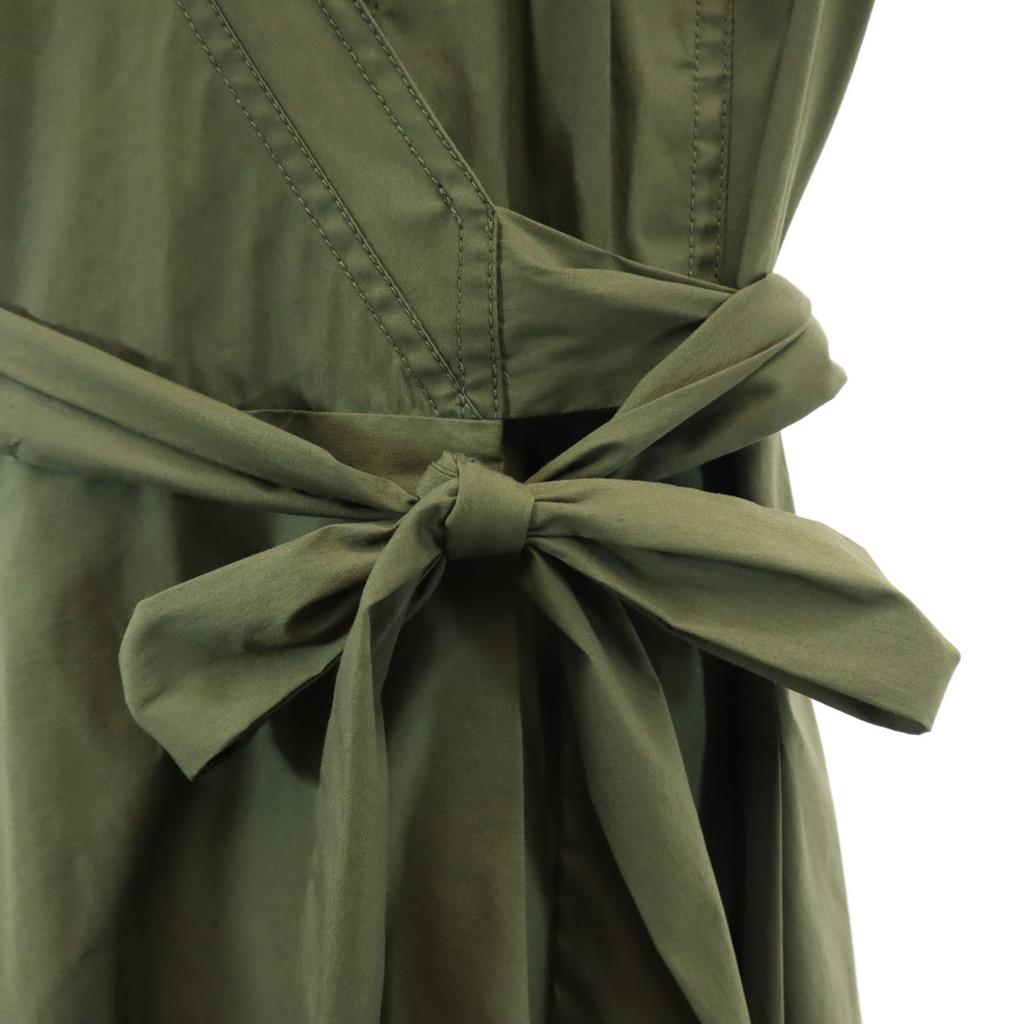 Diane von Furstenberg Rochie wrap cu mânecă scurtă kaki militar Femei Second-hand