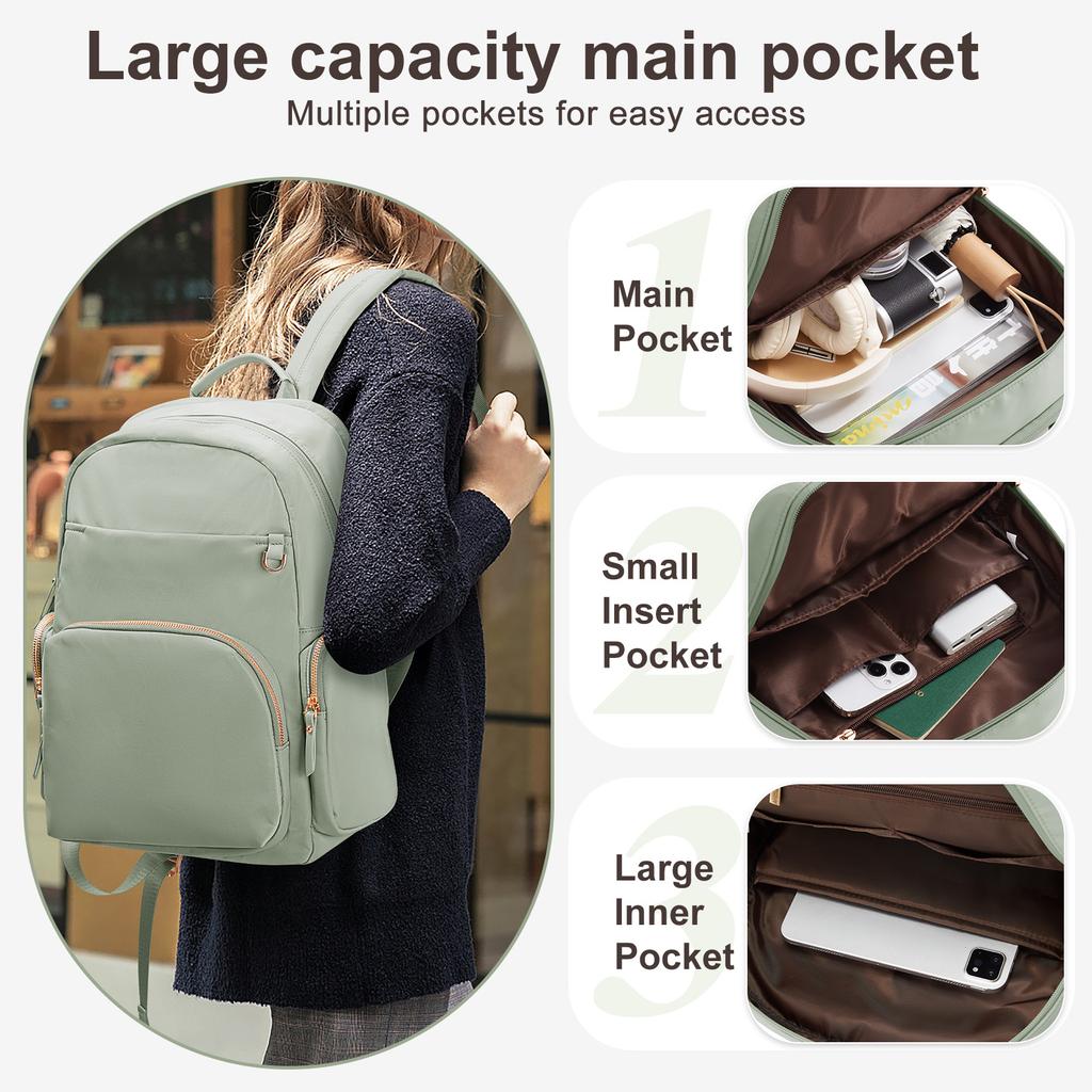 Nylon Women's Mini Backpack, Fashion College Bags Woman Anti-theft Multi Pocket Laptop Travel Backpack Korean Designer Small Bag