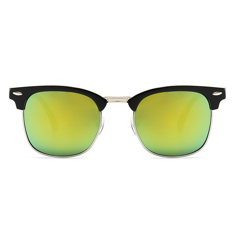 Classic Sunglasses Retro Rice Nail Half Frame Sunglasses Trendy Film Reflective Glasses Toad Glasses Sunglasses