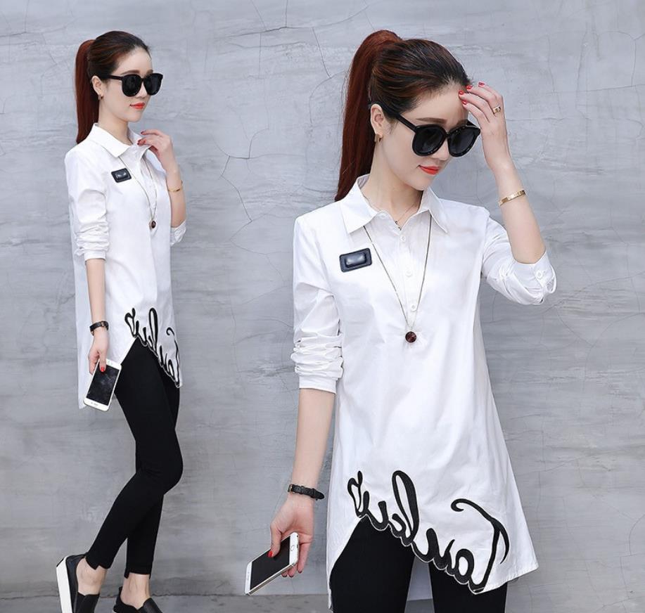 Irregular Shirt Tops Spring Autumn Blouses Women's Tops Fashion Long-sleeved Slim All-match Korean Fan Shirt Tops