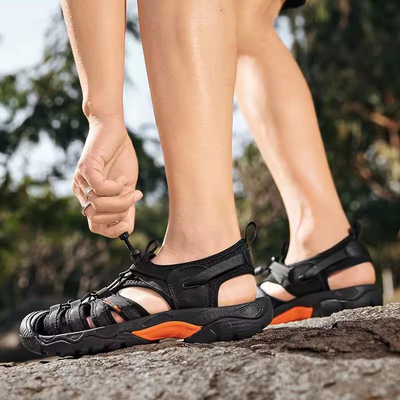 New Summer Genuine Leather Men Sandals Fashion Design Men's Casual Sneakers Comfortable Beach Men's Sandals Outdoor Wading Shoes