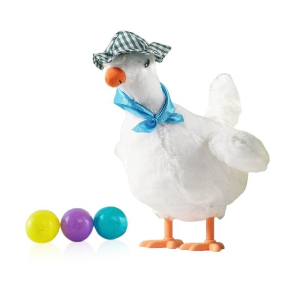 

Іграшки Курка, що несе яйця, зі звуком, музикою, електрична, божевільна плюшева лялька-курка, мила іграшка-курка, яка несе яйця, м яка іграшка для дітей білий