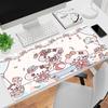 Gaming Mouse Pad Antislip Stitched Edges Pink Cute Cartoon Artwork Print Keyboard Pad for Gamer Home Office Desk Mat