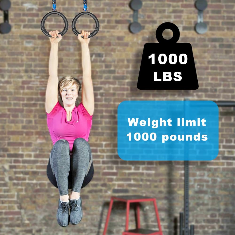 SELEWARE Rust Proof Soft Rubber Cocondo Proof Gymnastics Ring Fitness Ring Exercise Ring Gym Ring Climbing Ring Pack of 2 Non-Slip