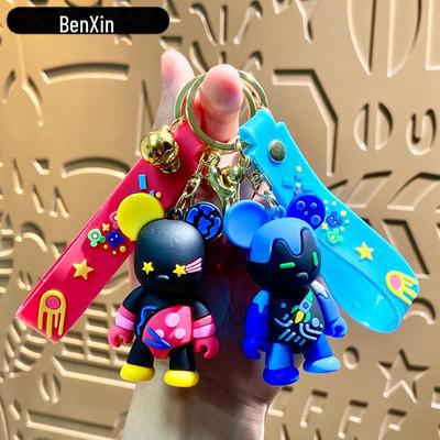 Creative Cartoon Graffiti Bear Keychain - Fun Bag or Car Pendant, Great Gift Idea