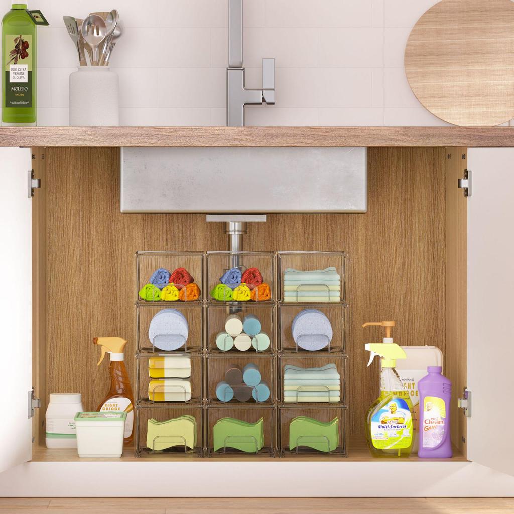 Stackable Transparent Cosmetic Storage Drawer - Multifunctional Organizer