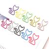 20pcs/set Colorful Metal Cat Shaped Paper Clips Animal Bookmark Clips for Office School Supplies Cute Kawaii Stationery Gift