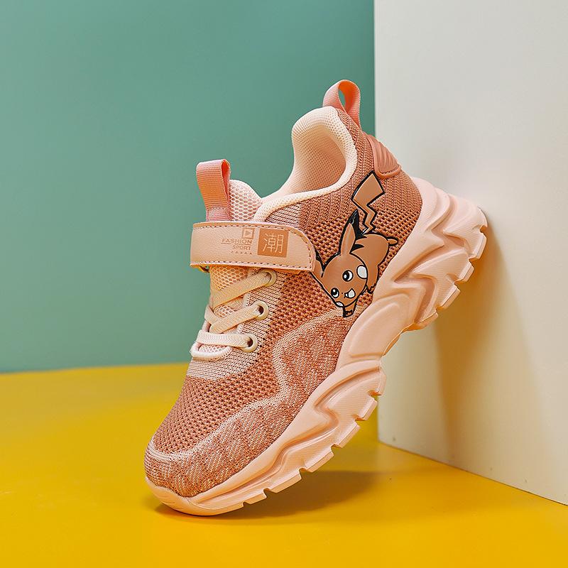 

Pikachu Kids Sports Shoes Animation Fashion Anime Boy Girl Sneakers Student Casual Running Shoe Breathable Lightweight 28 insole 18.5cm