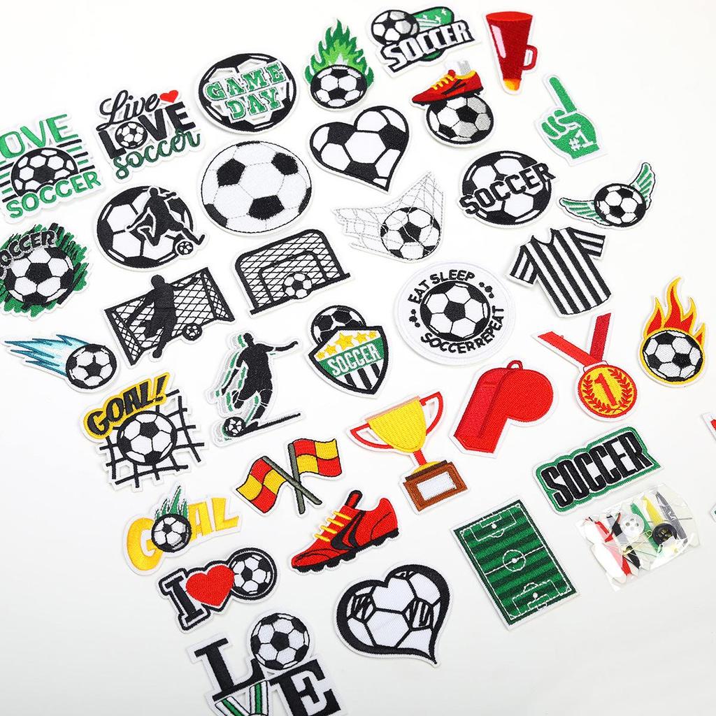Cartoon Fußball-Weltmeisterschaft Bügelbild-Set - Abzeichen & Emblem Aufkleber