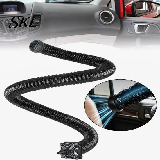 Flexible Car Air Duct Tube Conditioning Ventilation Hose for Back Seat, Portable with Vent Extension For Pets USB Flow Fan, Adjustable Pipe SUV Truck