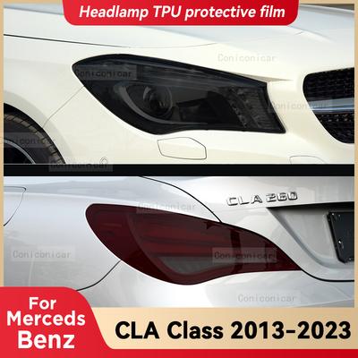 Schwarze TPU-Schutzfolie für Mercedes-Benz CLA-Klasse (2013–2023) – Scheinwerfer-Tönungsfolie zum Farbwechsel – Zubehör