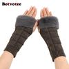 Botvotee Y2k Accessories Fingerless Gloves Sleeves for Women Arm Warmers Winter Knit Short Sleeve Fashion Hands Free Gloves