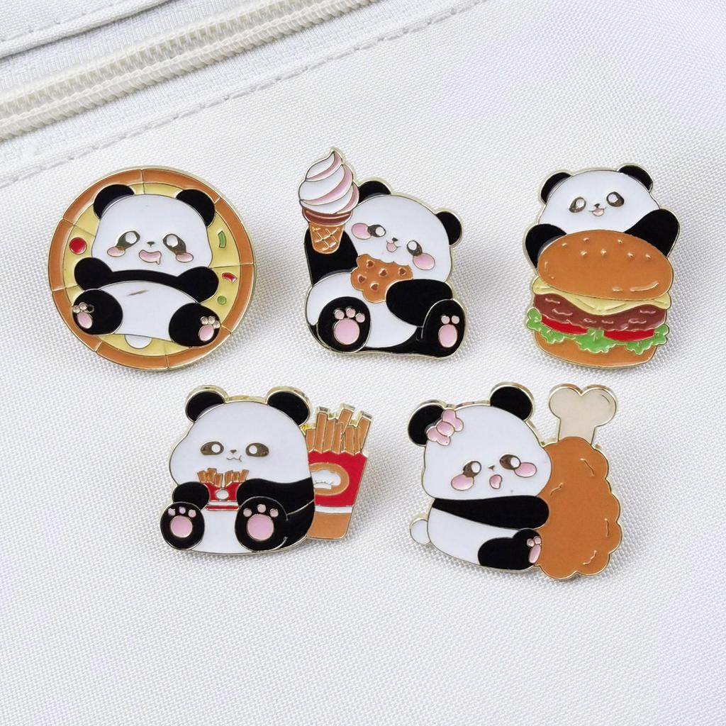 Giant Panda Cartoon Brooch - Creative Animal Badge for Clothing & Backpack Decoration