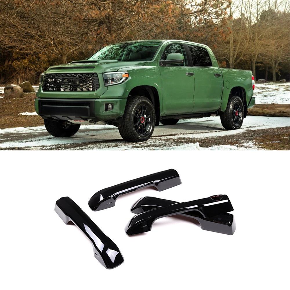Piano Black Exterior Side Door Handle Cover Trim 4pcs For Toyota Tundra 2022-23