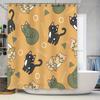 Whimsical Cats Shower Curtain: 3D Printed Polyester Fabric Design For Bathroom Decorations Cute Kitten Print In Green, Black, Or