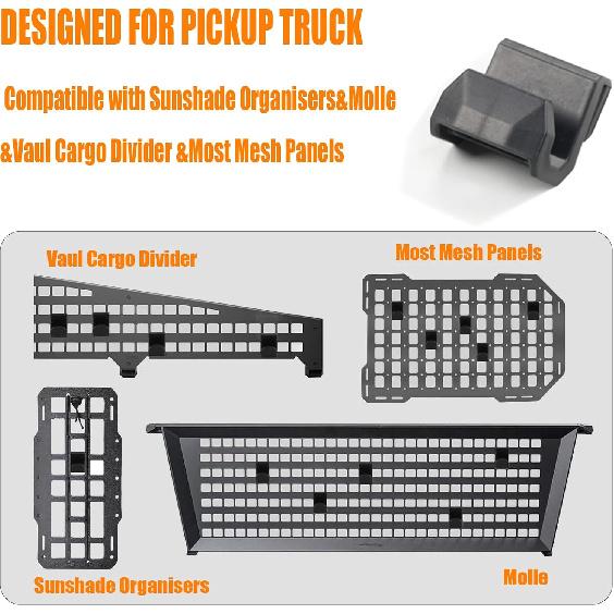 8 Pack Molle Board Hook For Pickup Trucks,Panel Accessories,For MOLLE Panels And Vault Cargo Dividers