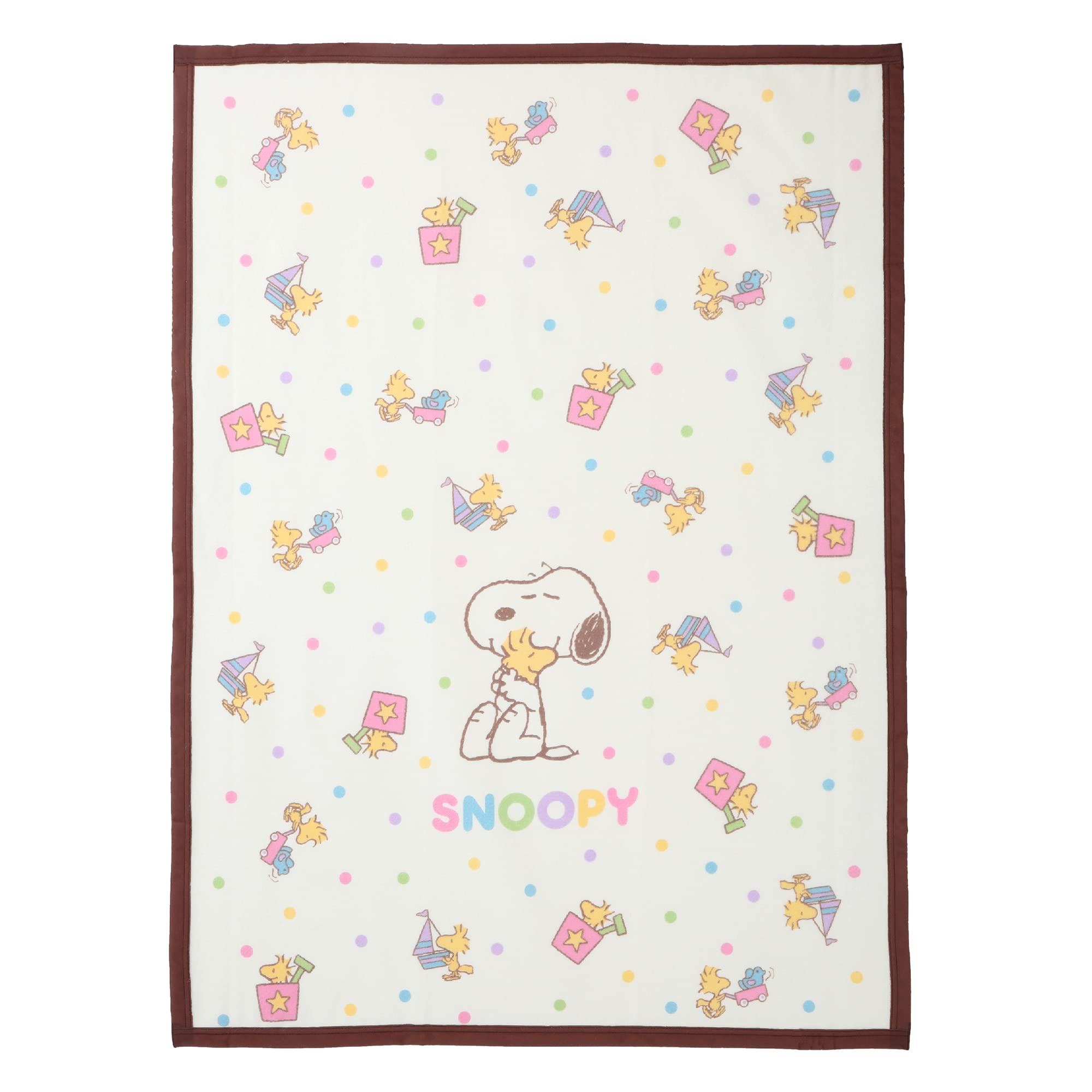 Детское хлопковое одеяло Nishikawa Snoopy в горошек, бежевое, 85x115 см, всесезонное, с рисунком, Япония, (WQ51291000) бежевый