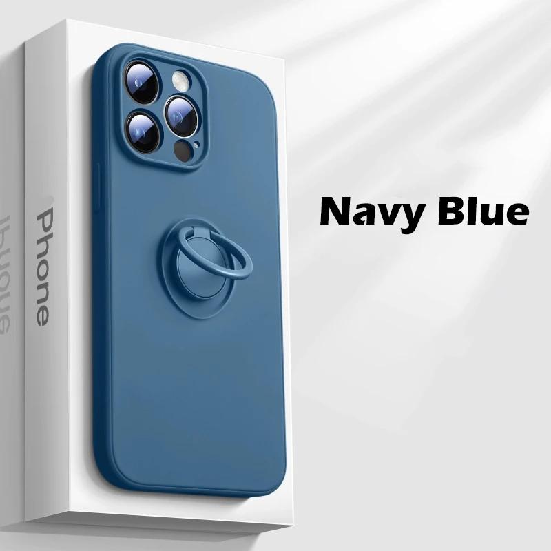 

Роскошные жидкие силиконовые магнитные чехлы для iPhone 15 14 13 12 11 Pro Max XS XR 8 7 Plus SE 14Pro, мягкий чехол с кольцевым держателем For iphone13Promax