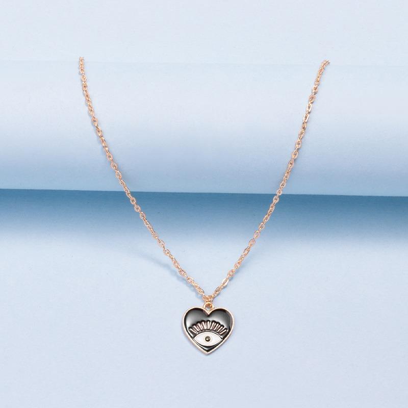 New jewelry gold-plated dripping oil love devil's eye necklace celebrity street shot fashion personality collarbone chain women