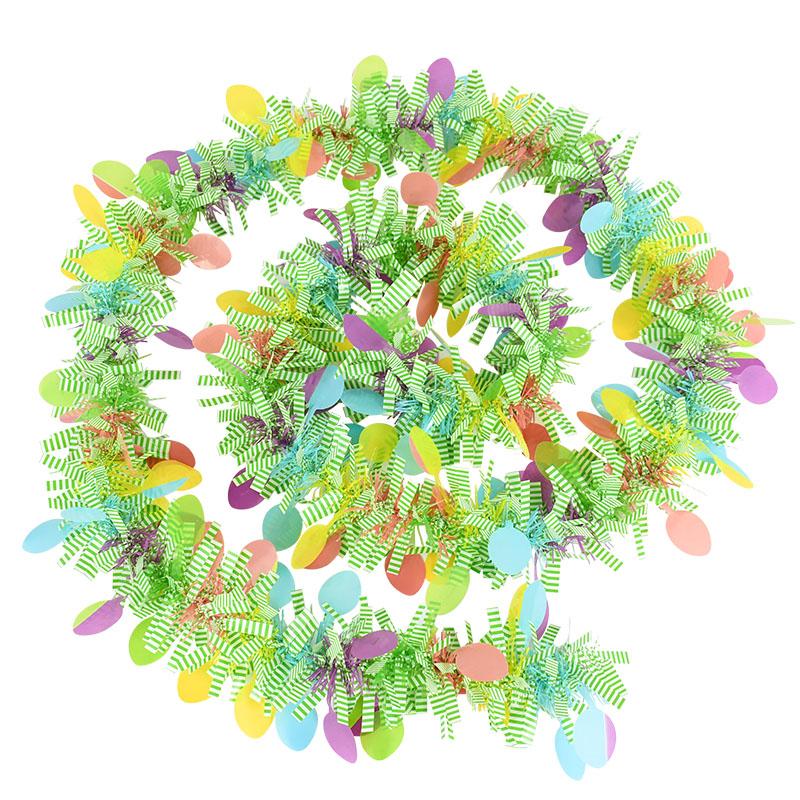 

2M пасхальные подвесные гирлянды мишура полосатый орнамент DIY венок поделки 2024 весеннее пасхальное украшение для дома день рождения вечеринка дети подарок