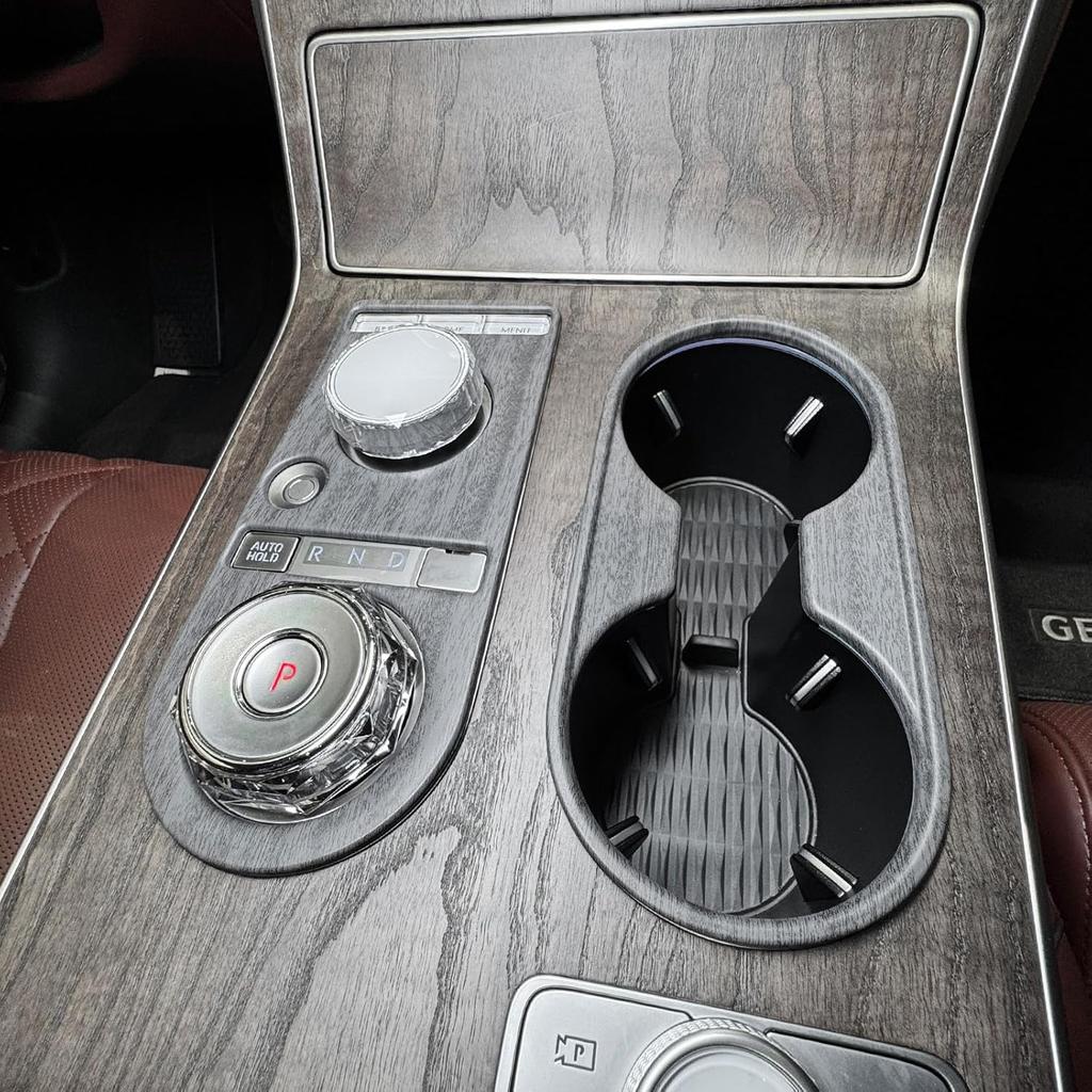 ABS Central Gear Shift Panel Cover Center Console Gear Shift Panel Cover Water Cup Holder Cover Compatible with Genesis GV80 2025 [PE] Accessories