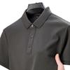 Modisches Poloshirt für Herren mittleren Alters, kurzärmeliges T-Shirt aus merzerisierter Perlbaumwolle, Sommer-Revers, Business-Casual-T-Shirt