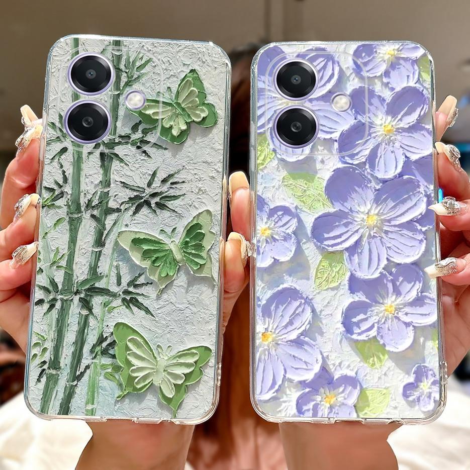 For Oppo A3 A3x 4G Case CPH2641 Luxury Fashion Painted Cover Clear Silicone Phone Case For Oppo A3x OppoA3 OppoA3x 4G Soft Shell