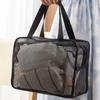 Black Mesh Shower Storage cosmetic bag Large-capacity Portable Travel Makeup Toiletry Organizer Bag Simple Handbag