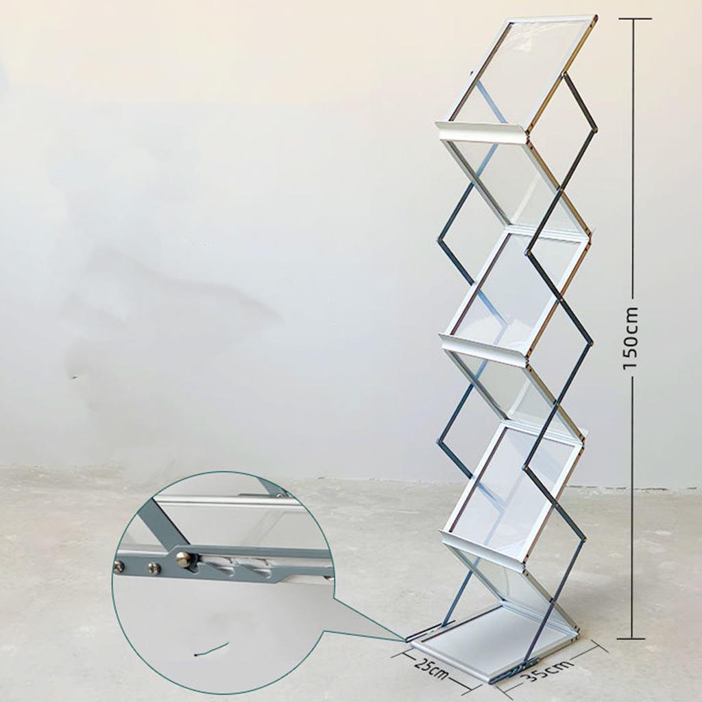 Foldable Magazine Rack Exquisite Foldable Brochure Stand for Exhibitions Office Retail Store