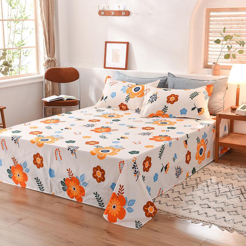 Double Single Bed Sheets Skin-friendly Room Ding Comfortable Dust-proof Covers Dorm Students Flat Sheet Four Seasons
