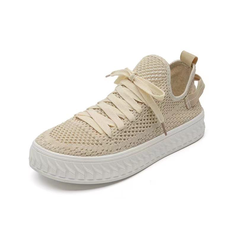 

Little white shoes women s summer new thin fly-woven mesh breathable women s shoes thick-soled small board shoes casual sports shoes 36