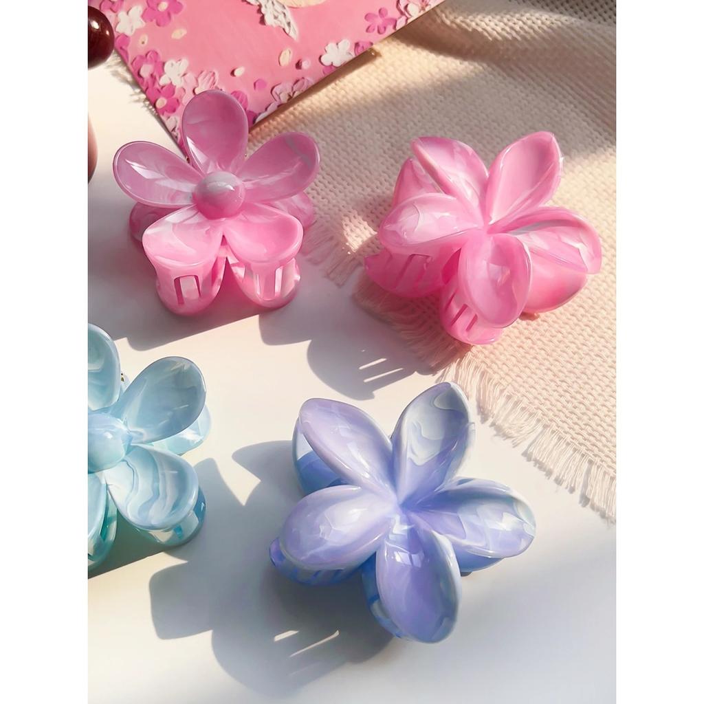 New Hawaiian Flower Hair Claw Clips Discoloration In Sunlight, Strong Hold Beach Hair Accessories for Women Thin Thick Hair
