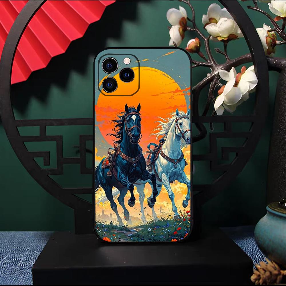 Cool Running Horse Phone Case For IPhone 17 Pro Max 16 15 14 Pro Max 13 11 X Xs Xr 8 7Plus Silicone Cover