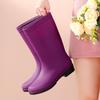 Women's British Fashion Mid-Calf Waterproof Rubber Rain Boots - Non-Slip, Warm Frosted Overshoes for Kitchens and More