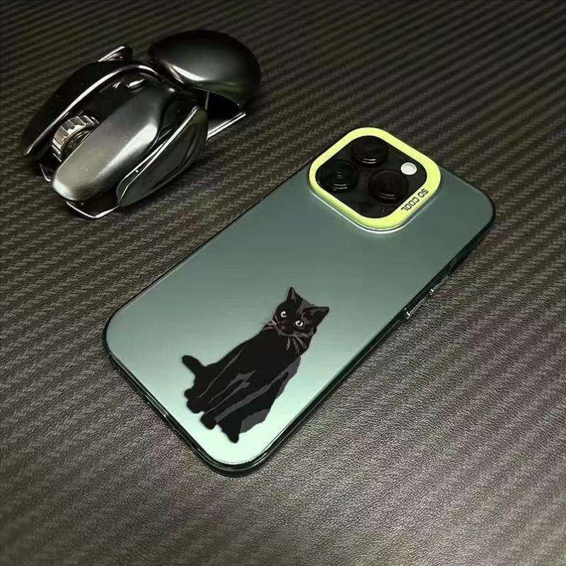 Black Cat Pattern Phone Case For iPhone 11 12 13 14 15 16 17 XS XR X 12 13 Plus Pro Max SE series Anti fall durable beautiful gorgeous