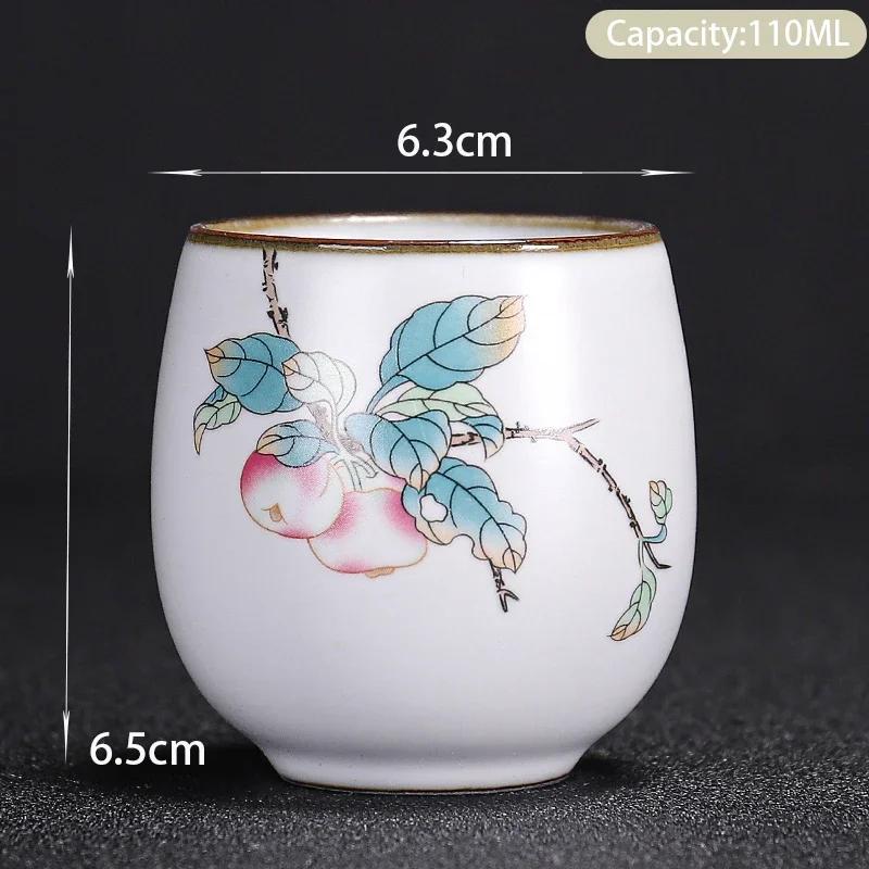 Boutique Ceramic Teacup Meditation Cup Hand Painted Landscape Travel Tea Bowl Handmade Tea Set Accessories Pu'er Master Cup